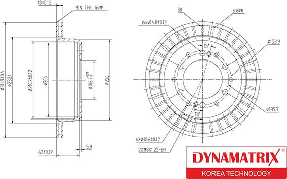 Dynamatrix DBD1743 - Спирачен диск vvparts.bg