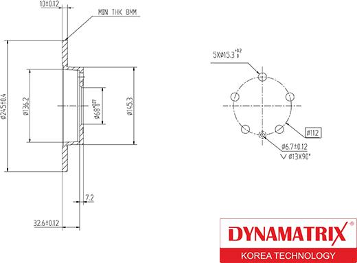 Dynamatrix DBD1709 - Спирачен диск vvparts.bg