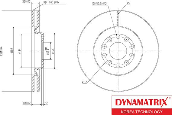 Dynamatrix DBD1705 - Спирачен диск vvparts.bg