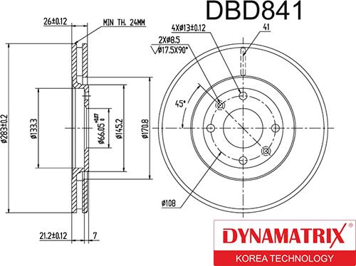 Dynamatrix DBD841 - Спирачен диск vvparts.bg