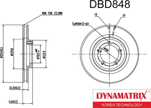 Dynamatrix DBD848 - Спирачен диск vvparts.bg
