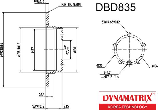 Dynamatrix DBD835 - Спирачен диск vvparts.bg