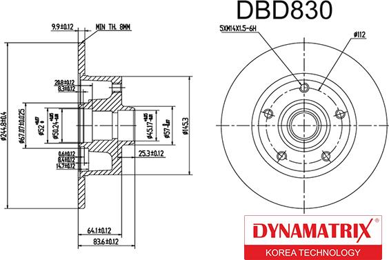 Dynamatrix DBD830 - Спирачен диск vvparts.bg