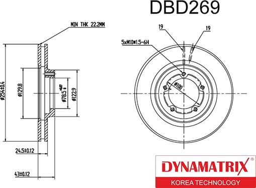 Dynamatrix DBD269 - Спирачен диск vvparts.bg