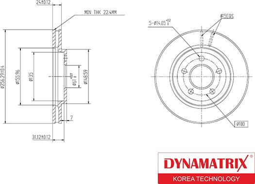 Dynamatrix DBD2001 - Спирачен диск vvparts.bg