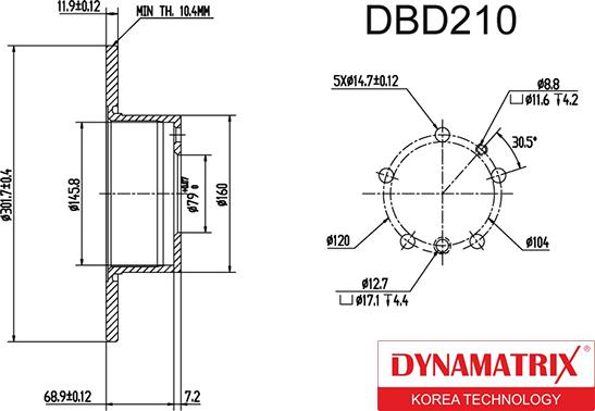 Dynamatrix DBD210 - Спирачен диск vvparts.bg