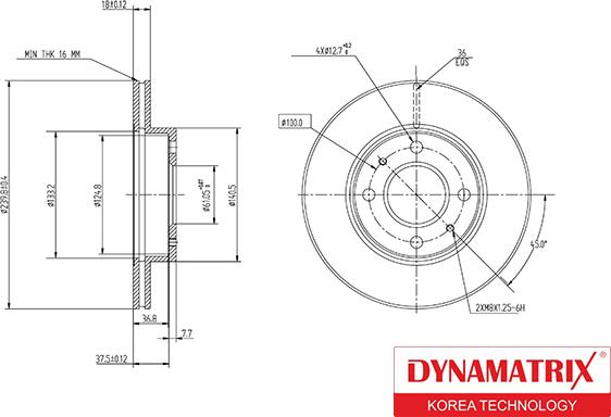Dynamatrix DBD227 - Спирачен диск vvparts.bg