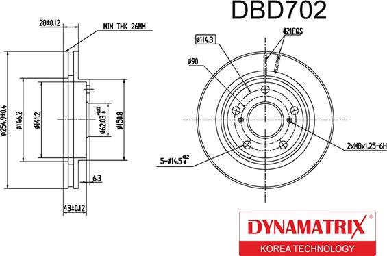 Dynamatrix DBD702 - Спирачен диск vvparts.bg