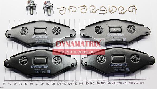 Dynamatrix DBP1378 - Комплект спирачно феродо, дискови спирачки vvparts.bg