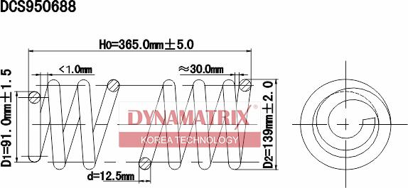 Dynamatrix DCS950688 - Пружина за ходовата част vvparts.bg