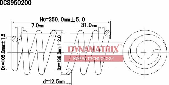 Dynamatrix DCS950200 - Пружина за ходовата част vvparts.bg