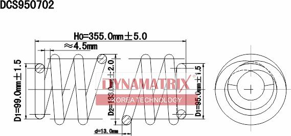 Dynamatrix DCS950702 - Пружина за ходовата част vvparts.bg