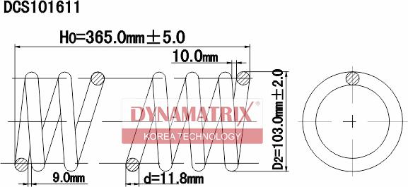 Dynamatrix DCS101611 - Пружина за ходовата част vvparts.bg