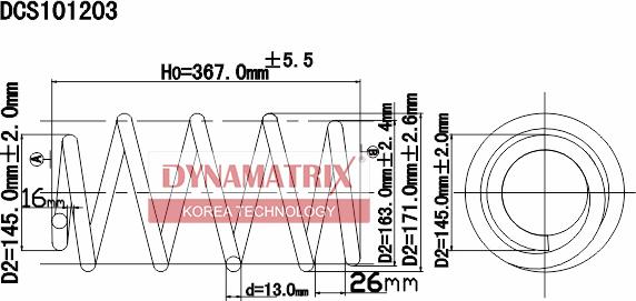 Dynamatrix DCS101203 - Пружина за ходовата част vvparts.bg