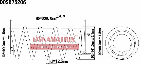 Dynamatrix DCS875206 - Пружина за ходовата част vvparts.bg