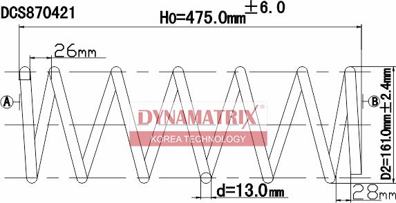 Dynamatrix DCS870421 - Пружина за ходовата част vvparts.bg