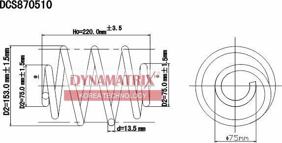 Dynamatrix DCS870510 - Пружина за ходовата част vvparts.bg