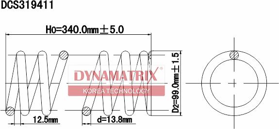 Dynamatrix DCS319411 - Пружина за ходовата част vvparts.bg