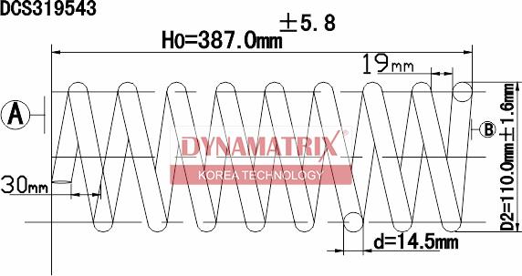 Dynamatrix DCS319543 - Пружина за ходовата част vvparts.bg