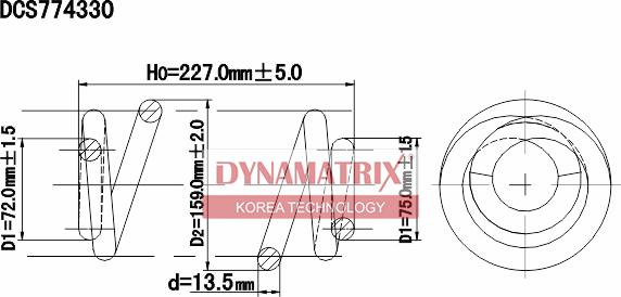 Dynamatrix DCS774330 - Пружина за ходовата част vvparts.bg