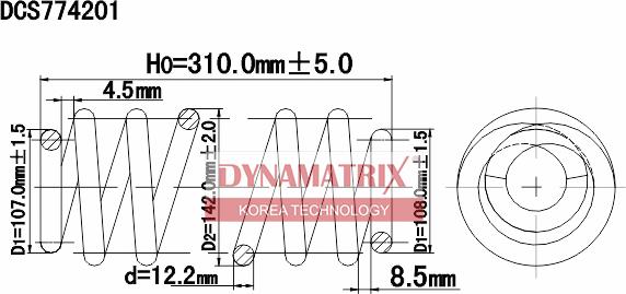 Dynamatrix DCS774201 - Пружина за ходовата част vvparts.bg