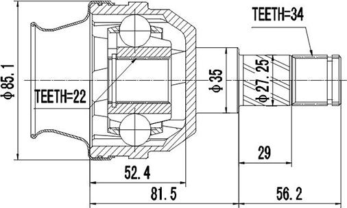 Dynamatrix DCV699025 - Каре комплект, полуоска vvparts.bg