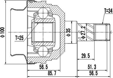 Dynamatrix DCV644002 - Каре комплект, полуоска vvparts.bg