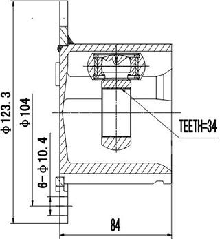 Dynamatrix DCV661044 - Каре комплект, полуоска vvparts.bg