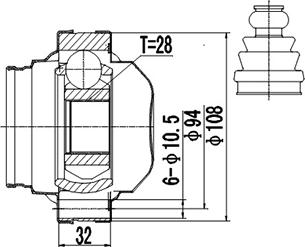 Dynamatrix DCV661002 - Каре комплект, полуоска vvparts.bg