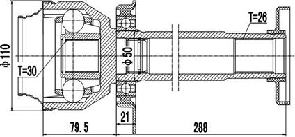 Dynamatrix DCV661021 - Каре комплект, полуоска vvparts.bg