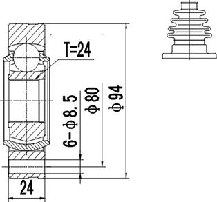 Dynamatrix DCV605001 - Каре комплект, полуоска vvparts.bg