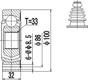 Dynamatrix DCV603002 - Каре комплект, полуоска vvparts.bg