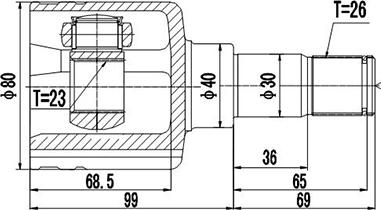 Dynamatrix DCV618044 - Каре комплект, полуоска vvparts.bg