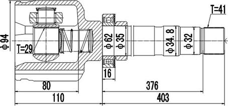 Dynamatrix DCV617020 - Каре комплект, полуоска vvparts.bg