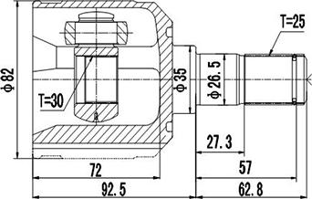 Dynamatrix DCV639005 - Каре комплект, полуоска vvparts.bg