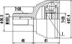 Dynamatrix DCV899155 - Каре комплект, полуоска vvparts.bg