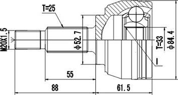 Dynamatrix DCV899213 - Каре комплект, полуоска vvparts.bg