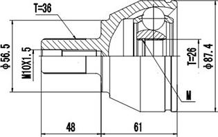 Dynamatrix DCV899288 - Каре комплект, полуоска vvparts.bg