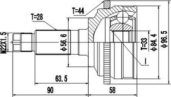 Dynamatrix DCV899273 - Каре комплект, полуоска vvparts.bg