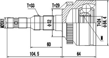 Dynamatrix DCV844004 - Каре комплект, полуоска vvparts.bg