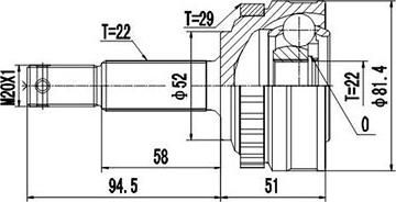 Dynamatrix DCV844007 - Каре комплект, полуоска vvparts.bg