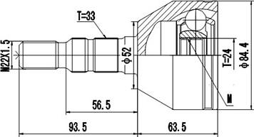 Dynamatrix DCV844028 - Каре комплект, полуоска vvparts.bg