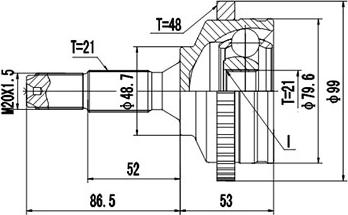 Dynamatrix DCV845067 - Каре комплект, полуоска vvparts.bg