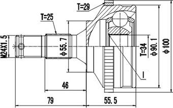 Dynamatrix DCV845003 - Каре комплект, полуоска vvparts.bg