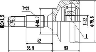 Dynamatrix DCV845057 - Каре комплект, полуоска vvparts.bg