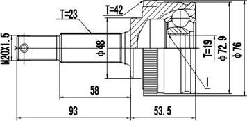 Dynamatrix DCV841058 - Каре комплект, полуоска vvparts.bg