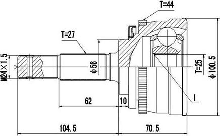 Dynamatrix DCV841062 - Каре комплект, полуоска vvparts.bg