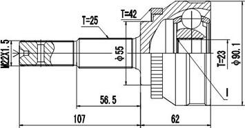 Dynamatrix DCV841003 - Каре комплект, полуоска vvparts.bg