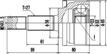 Dynamatrix DCV841018 - Каре комплект, полуоска vvparts.bg