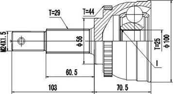 Dynamatrix DCV841037 - Каре комплект, полуоска vvparts.bg